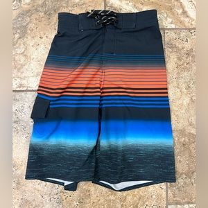 Boys striped swim trunks